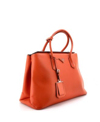 Medium Turnlock Cuir Twin Tote Saffiano Leather