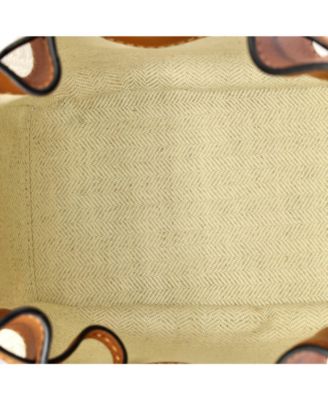 Mini Hammock Bag Leather and Anagram Jacquard