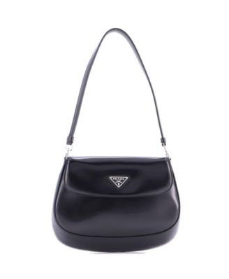 Small Cleo Flap Shoulder Bag Spazzolato Leather