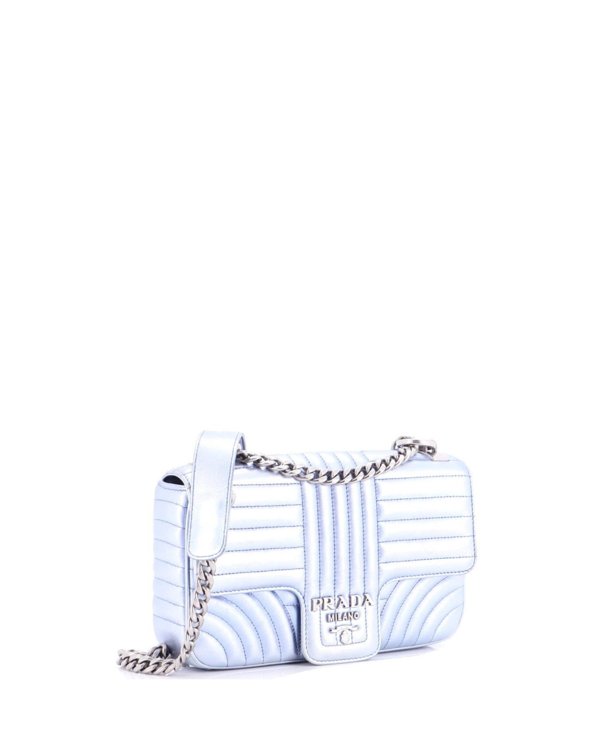Pre-Owned Prada Medium Chain Flap Shoulder Bag Diagramme Quilted Leather