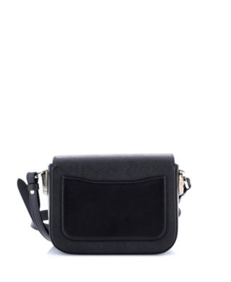 Small Identity Flap Shoulder Bag Saffiano with City Calf