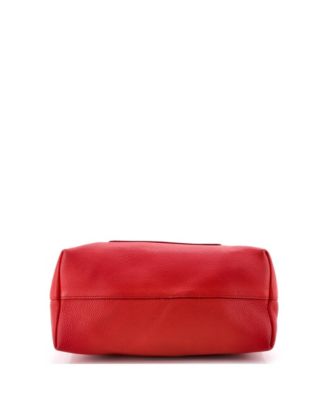 Medium Pocket Convertible Zip Satchel Vitello Daino