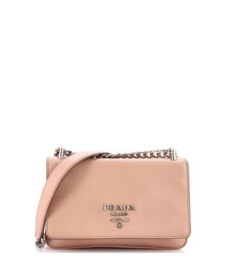Small Chain Flap Crossbody Bag Saffiano and Soft Calf
