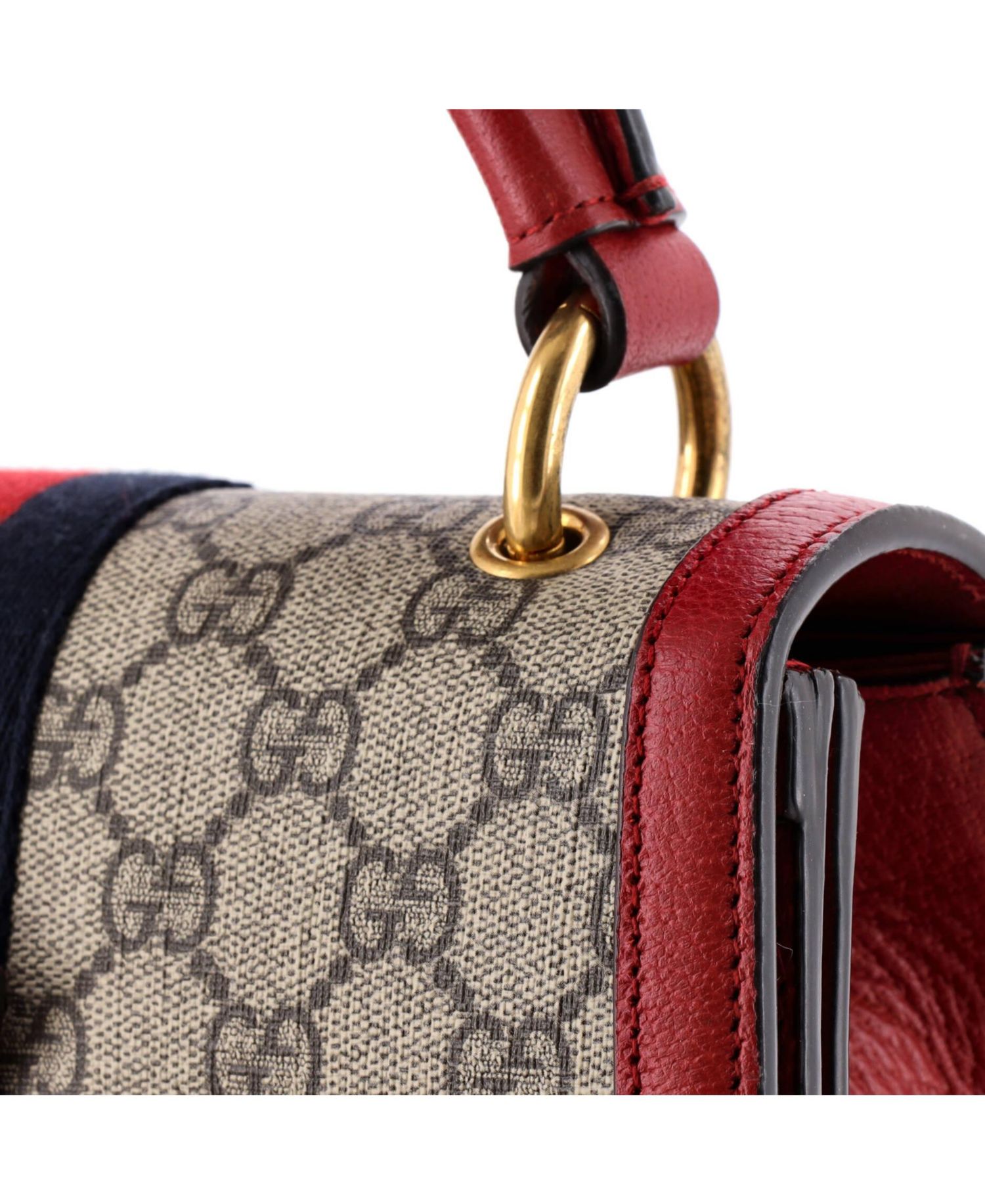 Small Queen Margaret Top Handle Bag GG Coated Canvas with Leather