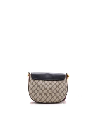 Medium Padlock Saddle Shoulder Bag GG Coated Canvas and Leather