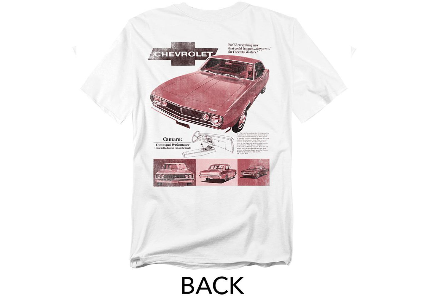 Мужская футболка Corvette Chevrolet Camaro Sport Coupe Front Back, цвет: Белый — фото 3