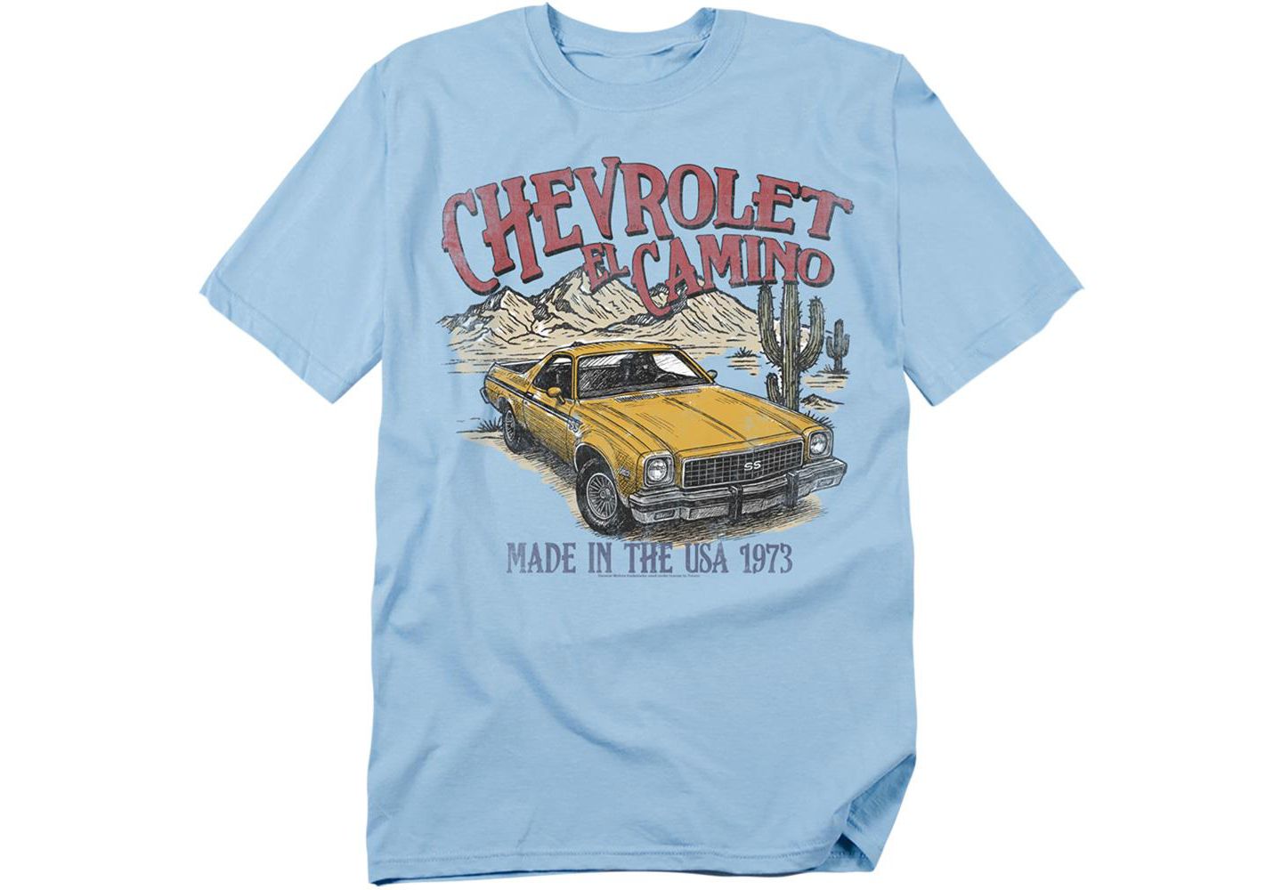 Мужская футболка Corvette Chevrolet El Camino Desert, цвет: Светлый синий — фото 1