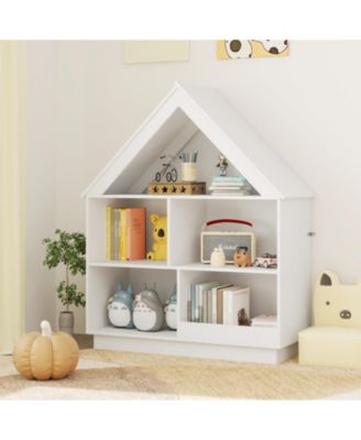 3 Tier House Shaped Kids Toy Storage Organizer with Open Shelves