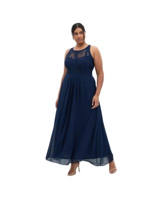 Plus Size Panelled Bodice Maxi Women's Dress