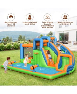 Inflatable Water Slide Bounce House with Dual Climbing Walls