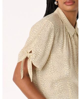 Women's Dashed Marks Tie Sleeve Shirt