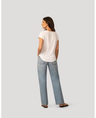 Women's Braided Trim Crinkle Tee