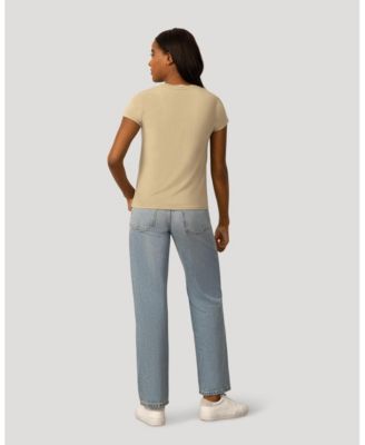 Women's V neck Patch Pocket Tee