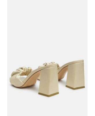 Womens Noie Ruched Strap Block Heel Sandals