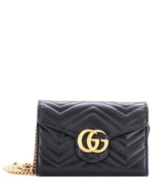 Mini GG Marmont Chain Wallet Matelasse Leather
