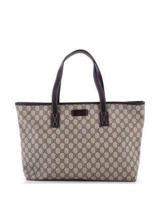 Medium Plus Tote GG Coated Canvas with Leather