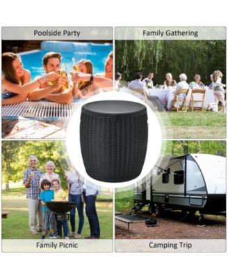 4 in 1 Patio Rattan Cool Bar Cocktail Table