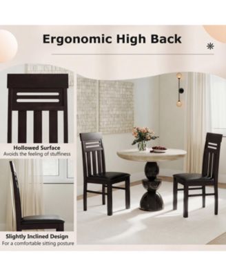 Dining Chairs Set of 2 PU Leather Farmhouse Side Chairs for Kitchen Living Room