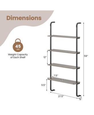 Industrial Four Tier Pipe Shelving with Metal Frame