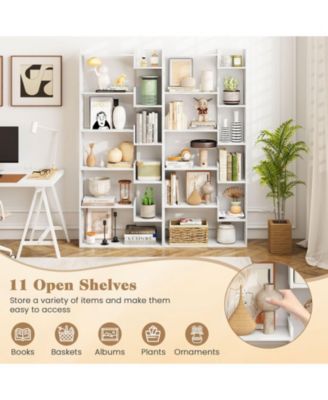 Six Tier Wooden Bookshelf with Anti Tipping Open Shelves