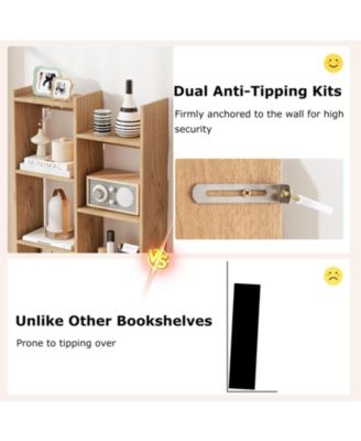 Eleven Tier Modern Book Organizer Bookcase with Anti Tipping
