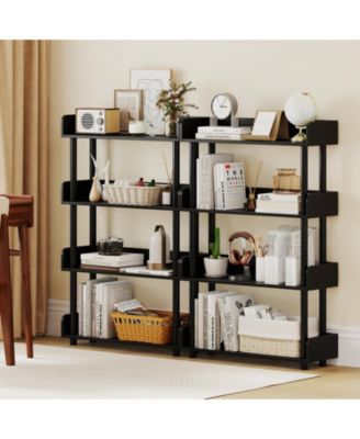 Four Tier Industrial Open Bookshelf with Anti Tipping Kit