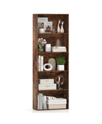 Five Tier Freestanding Bookshelf Storage Organizer Display Unit