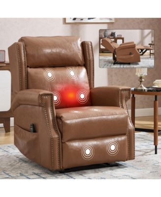 Manual Recliner Chair with Heavy Duty Motion 8 Vibrating Nodes And 3 Massage Modes