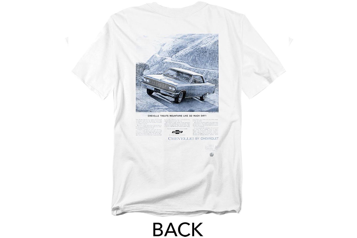 Men's Chevrolet Chevelle Mountain Ad Front Back T-Shirt