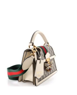 Small Queen Margaret Top Handle Bag GG Coated Canvas with Leather