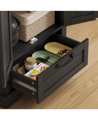 71" Kitchen Pantry, Farmhouse Storage Cabinet with Barn Doors