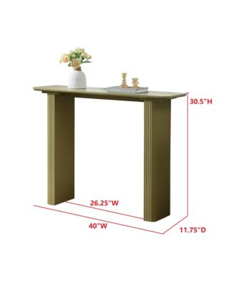 Modern Fluted Wood Console Table, Narrow Sofa Table for Behind Couch, Entryway Table for Living Room, Hallway or Foyer