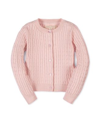 Girls Hope and Henry Organic Classic Cable Cardigan Sweater