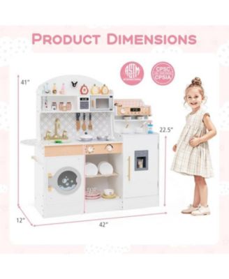 Kids Kitchen Set Wooden with Coffee Makers and Accessories