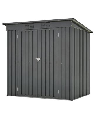6' x 4' Outdoor Metal Storage Shed with Hinged Door, Lock and Ventilation