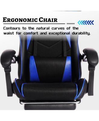 Ergonomic Gaming Chair with Footrest & Lumbar Support