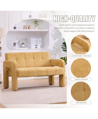 Modern Double Armchair Living Room & Bedroom Compact Upholstered Sofa Leisure Sofa Comfortable Seating with Dual Armrests