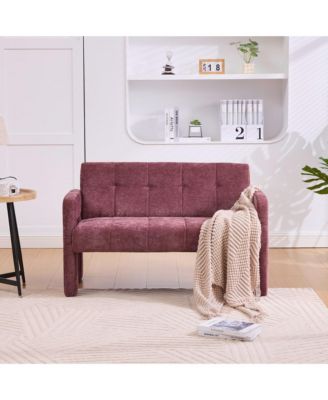 Modern Double Armchair Living Room & Bedroom Compact Upholstered Sofa Leisure Sofa Comfortable Seating with Dual Armrests