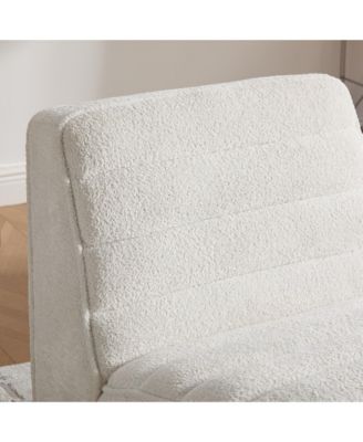 Modern Armless Accent Chair with Metal Legs, Velvet Upholstered Small Chair for Living Room, Bedroom and Office