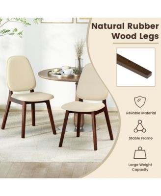 Mid Century Modern Upholstered Wooden Dining Chairs Set