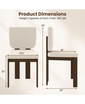 Wooden Dining Chairs Set of Two with Solid Wood Legs