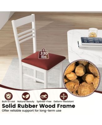 Wood Dining Chairs Set of Two with Solid Wood Frame