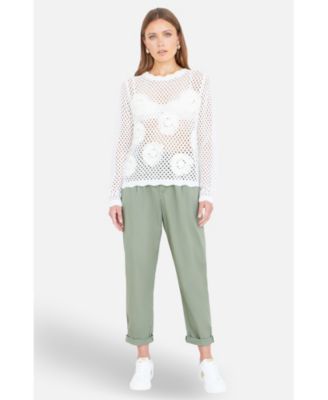 Women's Flower Crochet Jumper