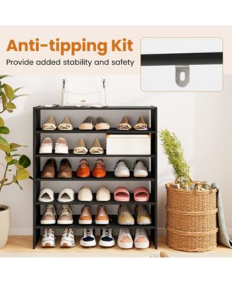 Six Tier Shoe Rack with Anti Tipping Design for Entryway