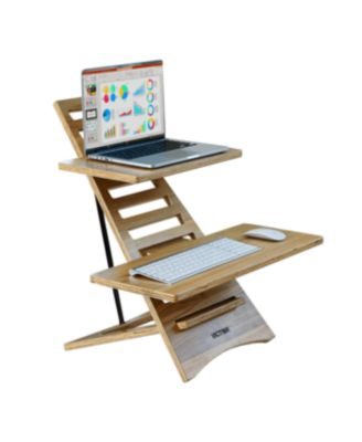 High Rise Acacia Wood Stand-Up Desk Converter