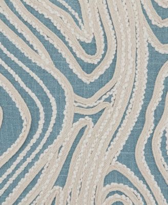 Embroidered Wave Decorative Pillow, 18" x 18"