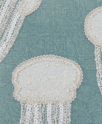 Embroidered Jellyfish Decorative Pillow, 18" x 18"