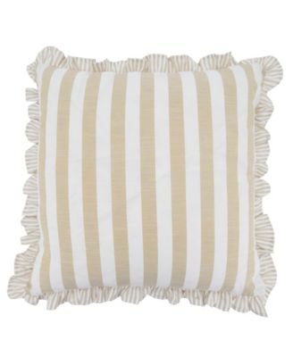 Striped Ruffle Edge Decorative Pillow, 18" x 18"