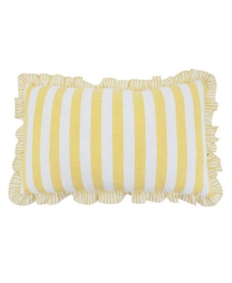 Striped Ruffle Edge Decorative Pillow, 12" x 20"