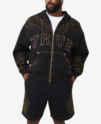 True Religion Men's Rodeo Big T Boxy Zip Hoodie Sweatshirt - Macy's